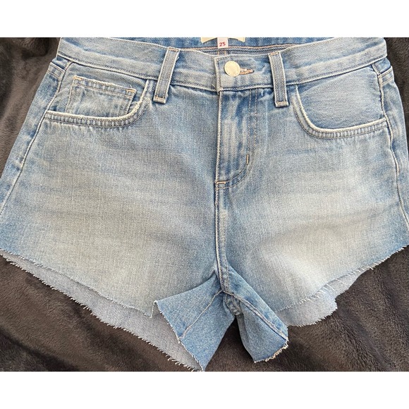 L'AGENCE Women's High Rise Audrey Shorts * Belmont Blue Size 25 Frayed WS15 - Picture 6 of 9